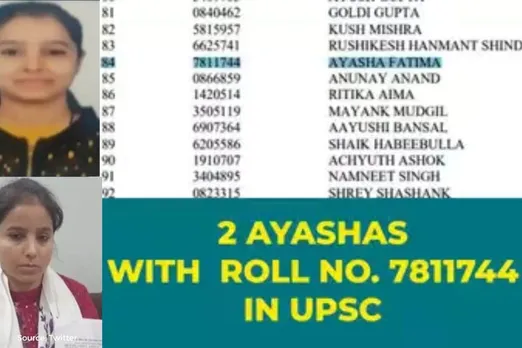 UPSC Roll number controversy: Ayasha vs Ayasha for UPSC Rank