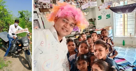 School on wheel by teacher