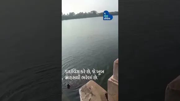 "આ સાડી પહેરેલી વરિષ્ઠ મહિલાને આમ નદીમાં ડૂબકી મારતા જોઈને તમને આશ્ચર્ય થશે. ખુબ જ પ્રેરણાદાયી.”