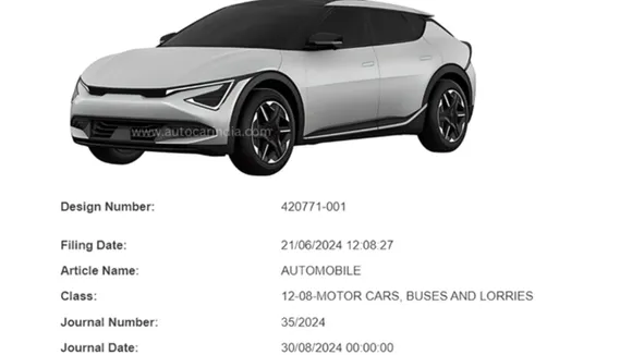 Kia EV6 Facelift Design Patented India
