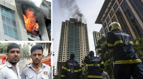 मुंबई की बहुमंजिला ईमारत में आग: 33 माले तक सीढियाँ चढ़कर इन सुरक्षाकर्मियों ने बचाई जानें!