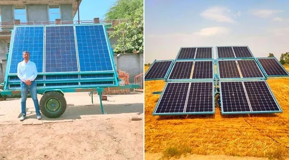 किसान ने बनाया ट्रॉली वाला सोलर पैनल सिस्टम, ट्रैक्टर से कहीं भी ला-ले जा सकते हैं
