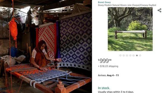 Indian Charpai sold on amazon