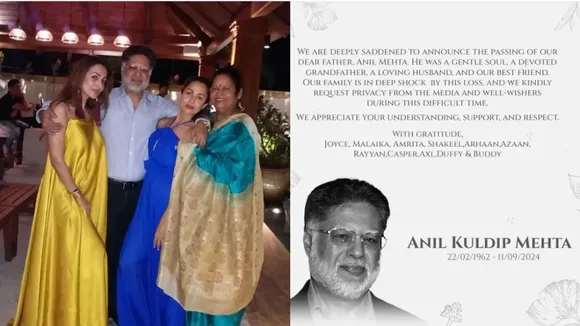 Malaika Arora posted on social media after her father's death