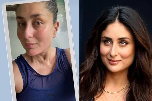 kareena no makeup glow :  पोस्ट वर्क आउट सेल्फी से दिखाया