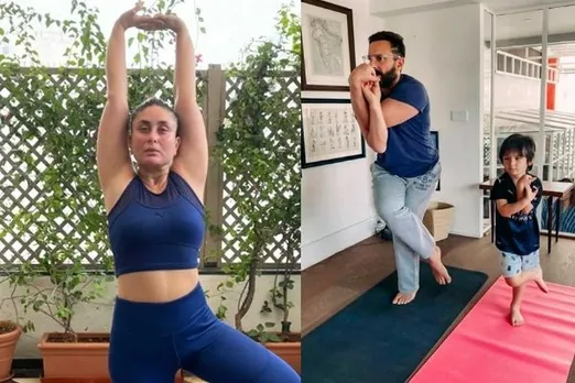 Saif Taimur Yoga Post : करीना ने सैफ और तैमूर की योगा पोस्ट शेयर की