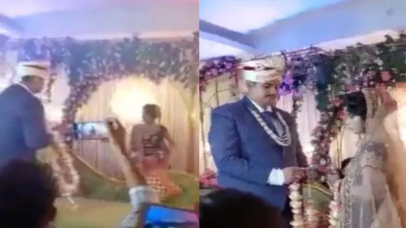 जयमाला समारोह के दौरान दुल्हन कबड्डी खेलती हुई आई नज़र ,देखे वीडियो