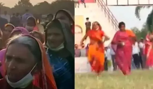 खुले में शौच के खिलाफ संदेश देने की दौड़ में बुजुर्ग महिलाओं ने भाग लिया