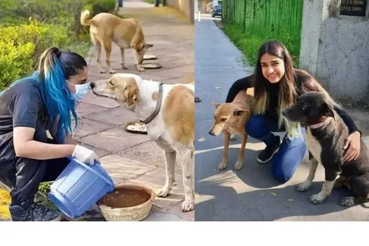 दिल्ली की वेटरनरी स्टूडेंट स्ट्रीट डॉग्स को रोजाना खाना खिलाती है