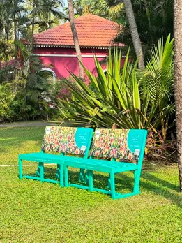 Bench of Dreams, made from Plastic bottle caps of Bisleri at Taj Holiday Village Resort & Spa and Taj Fort Aguada Resort & Spa