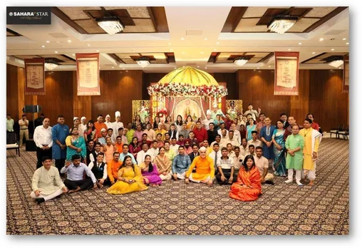 Mr. Romie Dutt - Executive Director Aamby Valley City & Hotel Sahara Star with the team for Ganpati celebration