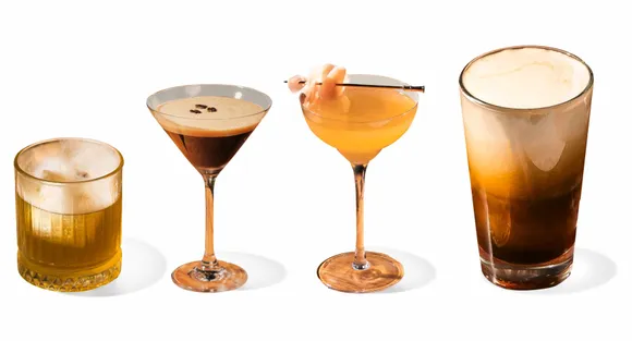 Starbucks Zero Proof Cocktail_(L-R) Jamaican Rum Stardust, Espresso Martini,Gin Coco Botanica and Reserve Nitro Cold Brew Ale