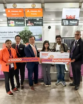 Akasa Air celebrates the milestone with its 10,000th furry traveller