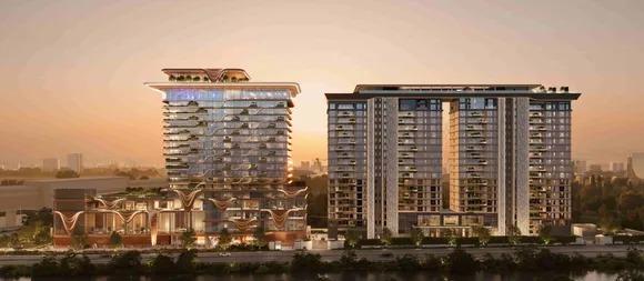 The proposed new The Park Hotel on the left  The Park Unizen serviced residences on the right ( Artists Impression)