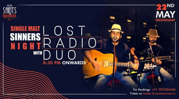 Single Malt Sinners Night with Lost Radio At Saints N Sinners, Gurgaon