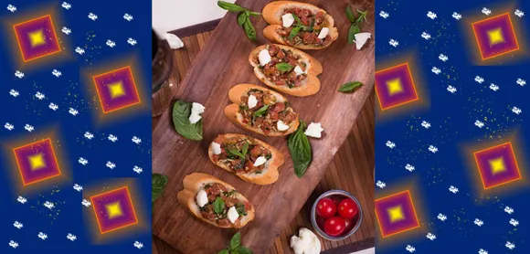 Roasted Tomato & Mozzarella Bruschetta by Saints N Sinners