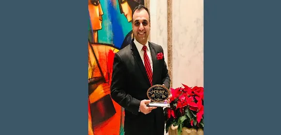 Syed Asad Gauhar of Sheraton Hyderabad Hotel Gachibowli awarded F&B Person of the Year at the Hotelier India Awards 2019