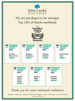 Seven Sinclairs properties bag the TripAdvisor Travellers’ Choice Award and rank among the top 10% of hotels worldwide