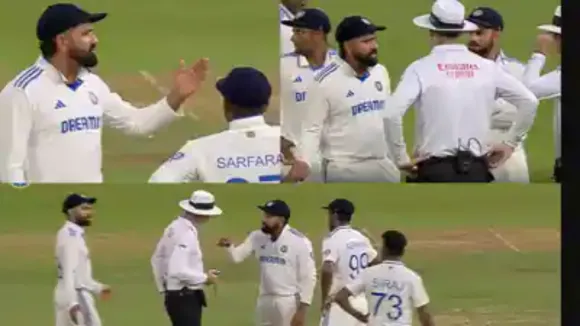 Rohit Sharma Virat Kohli argue with umpire