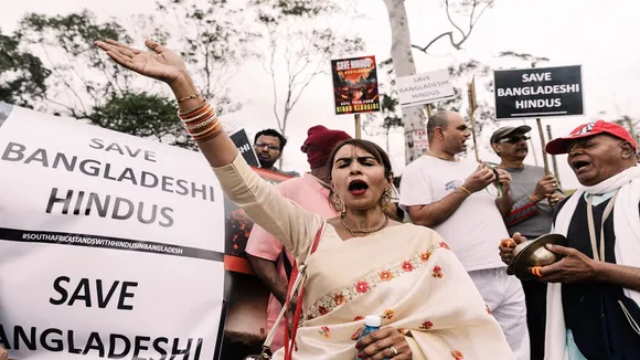 Bangladesh hindu violence protest in india embassy