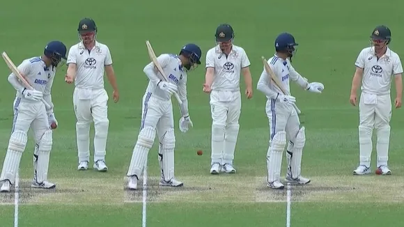 Akash Deep apologizing to Travis Head after ball drop