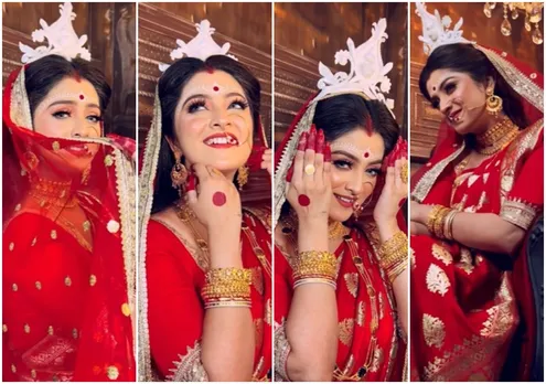 নববধূর সাজে অপরূপা শ্বেতা