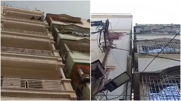 kolkata news, west bengal news,latest bengali news,bengali news, construction , two flats , Bidhannagar, Baguiati,হেলে পড়ল বহুতল, বিধাননগর,বাগুইআটি