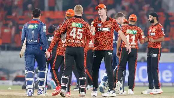 SRH vs LSG: সানরাইজার্স হায়দরাবাদ ও লখনউ সুপার জায়ান্টসের মধ্যে ম্যাচের একটি দৃশ্য