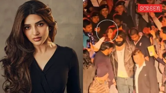 ভিড়ের মাঝে শ্রীলীলার হাত ধরে টান 