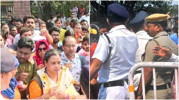 SSC Recruitment Case Verdict, Protest of job less people in front of Netaji Indoor Stadium,নেতাজি ইন্ডোর স্টেডিয়ামের সামনে চাকরিহারাদের বিক্ষোভ