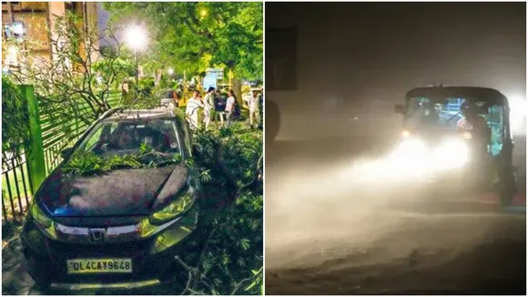 delhi dust storm 1 killed 2 injured after parts of buildings collapse on them,দিল্লিতে ধুলোঝড়।