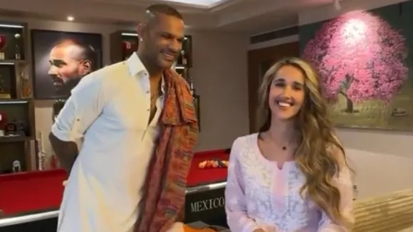 Shikhar Dhawan and Sophie Shine