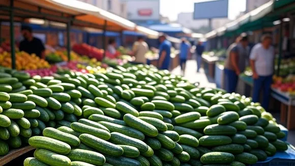 Cucumber in Market: বাজারে ঢালাও শশা বিক্রি হচ্ছে।