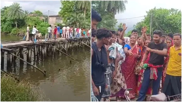 Canning Bridge,  Dilapidated bridge,  Bridge repair demand  ,Villagers protest,  Poor road condition  ,South 24 Parganas news,  Canning West Bengal,  Dangerous bridge  ,Bridge collapse risk  ,Infrastructure protest,ক্যানিং সেতু  ,বেহাল সেতু  ,সেতু সংস্কার  ,গ্রামবাসীর বিক্ষোভ,  রাস্তাঘাট দুরবস্থা  ,দক্ষিণ ২৪ পরগনা খবর,  ক্যানিং খবর,  সেতু বিপদজনক,  সেতু অবস্থা , রাজনৈতিক হুঁশিয়ারি