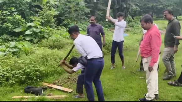 Kalyani dog killing case  School headmaster arrested for dog beating  Goyeshpur Netaji Vidyamandir dog incident  Animal cruelty in Bengal school  Dog beaten by students in uniform  Viral video dog killed in West Bengal  Kalyani dog abuse video  Teacher arrested for animal cruelty  Bengal school dog death  Animal lovers protest in Kalyani