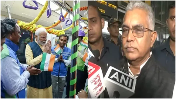 Mamata Banerjee, Narendra Modi, Dilip Ghosh, Kolkata Metro Project, Kolkata Metro Inauguration, BJP vs TMC, West Bengal Politics, Metro Rail Expansion, Jai Hind Airport Metro, Sealdah Esplanade Metro, Metro Politics Kolkata, Centre vs State, Mamata vs Modi