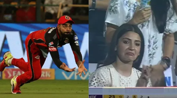 Anushka's reaction after seeing Virat's catch