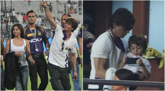 Shah Rukh Khan, daughter Suhana and son AbRam cheered on Kolkata Knight Riders.