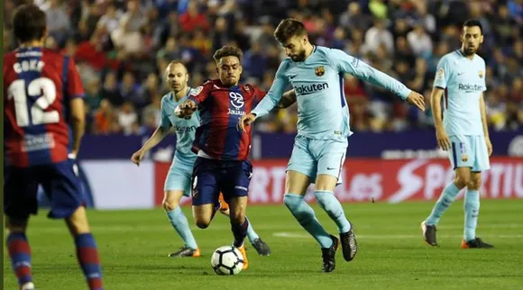 Barcelona lose unbeaten record as Levante win 5-4