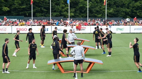 Belgium team at practice