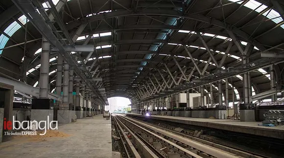 Kolkata East west Metro work in progress Express photo Shashi Ghosh