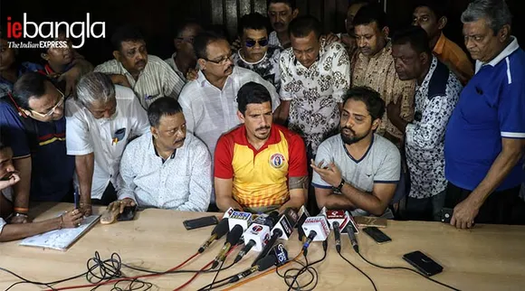 Eastbengal press Meet At IFA office Express Photo Shashi Ghosh