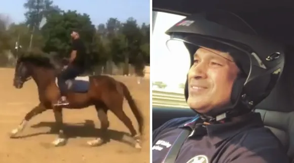 Sachin Tendulkar enjoys driving a BMW around an F1 track