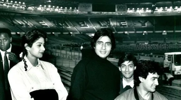 Amitabh Bachchan’s fan shared a photo of him with Salman Khan and Aamir Khan. (Source: Moses Sapir/Twitter)