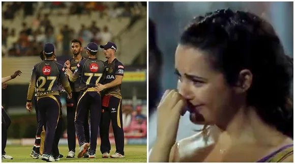 KKR cheerleader breaks into tear after loss against Royals