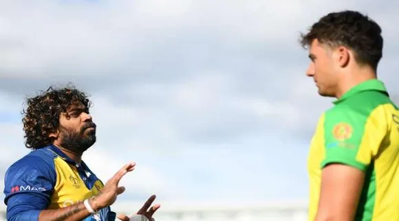 Malinga teaches Stoinis how to bowl a slower ball