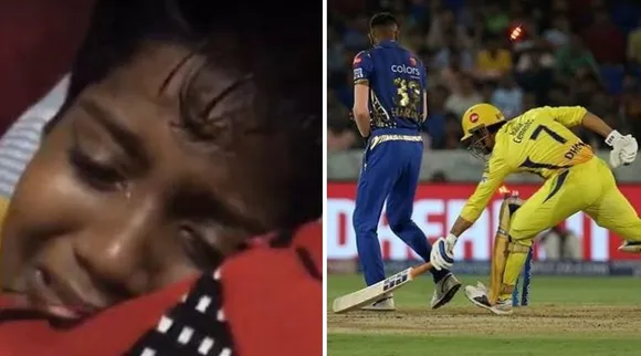 Heartbroken young fan in tears after MS Dhoni's controversial run-out