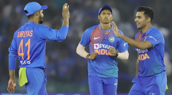 deepak chahar with team mates