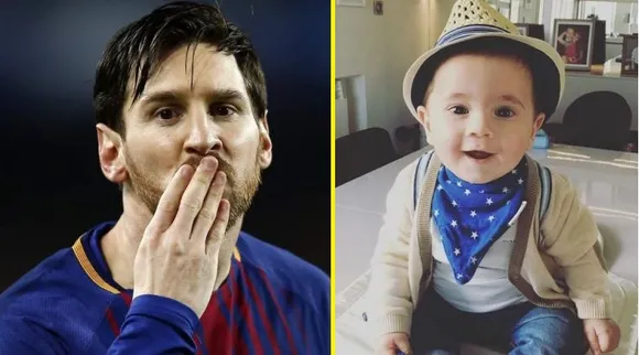 Lionel Messi's son celebrates goal in father's style