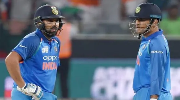 ms dhoni with rohit sharma